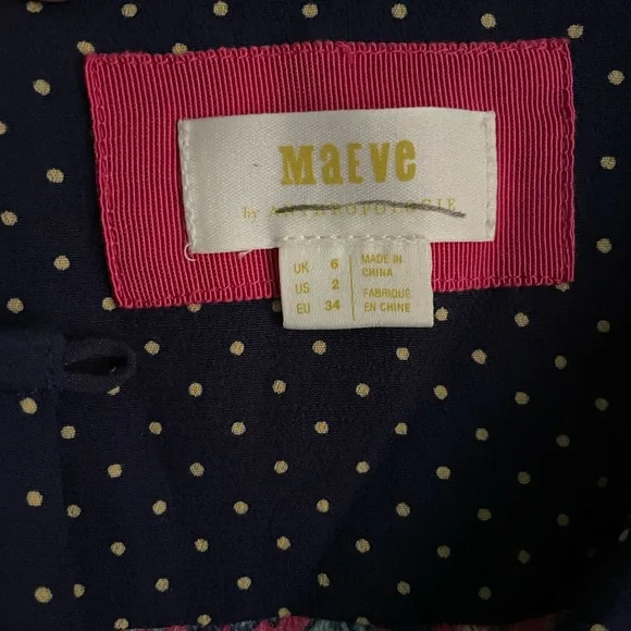 Maeve Anthropologie Floral Bird Kaftan Dress Womens Size 2 - Picture 3 of 3